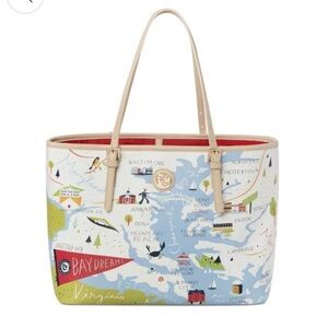 NEW Bay Dreams Map Print Spartina Tote Bag